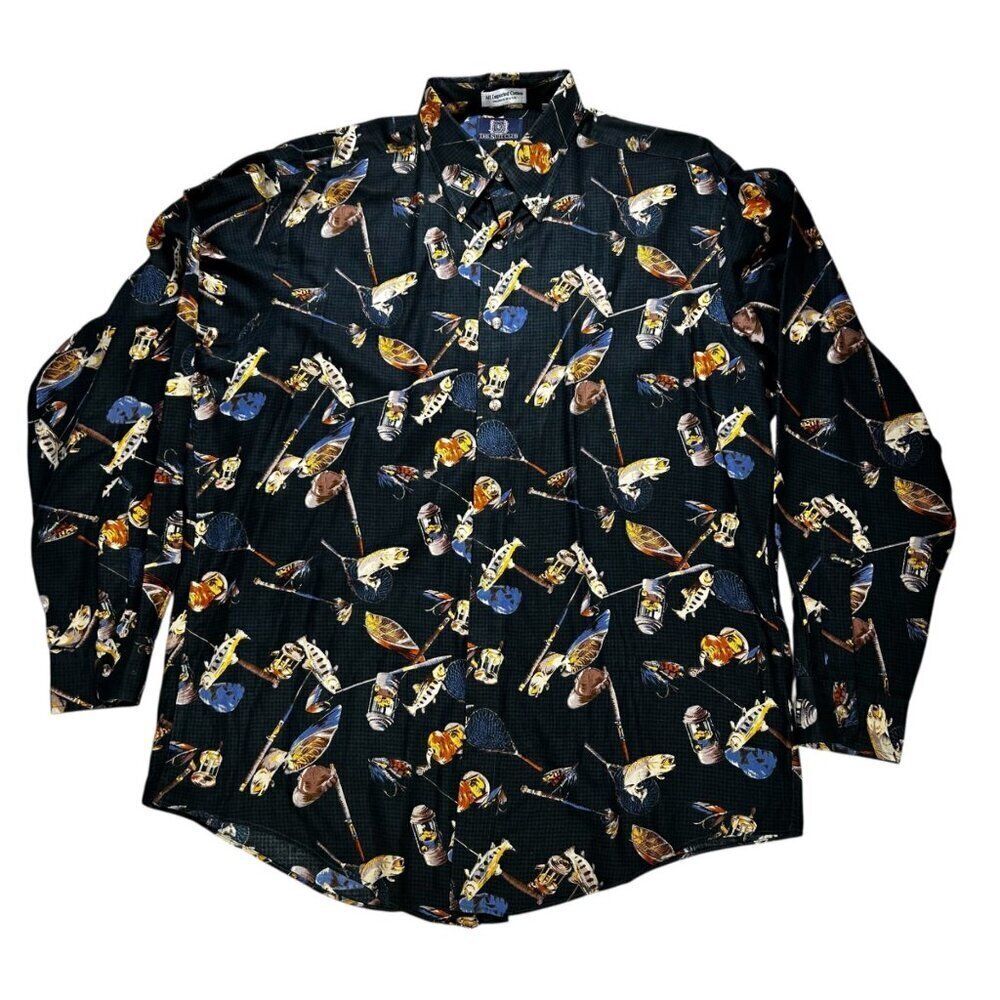 The Suit Club Cotton Large Men Fishing Outdoor Button Down Casual